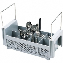 Soft Gray, Half Flatware Basket with Handles 8FB434 151